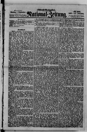 Nationalzeitung vom 01.09.1862