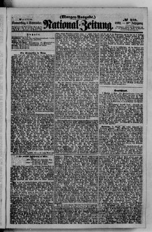 Nationalzeitung vom 04.09.1862