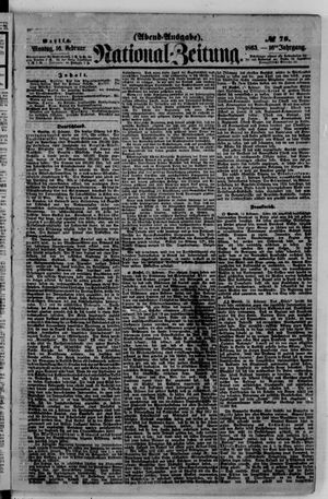 Nationalzeitung vom 16.02.1863