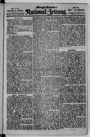 Nationalzeitung vom 18.02.1863