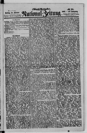 Nationalzeitung vom 20.02.1863