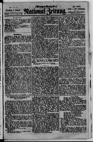 Nationalzeitung vom 11.08.1863