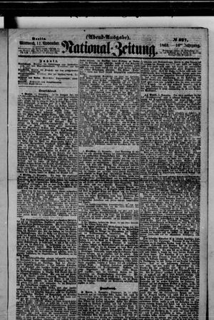 Nationalzeitung vom 11.11.1863