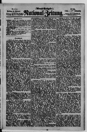 Nationalzeitung vom 26.02.1864