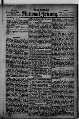 Nationalzeitung vom 07.04.1864