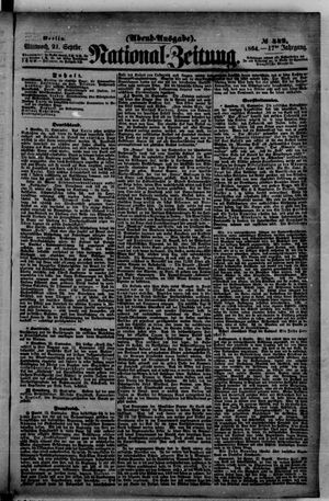 Nationalzeitung vom 21.09.1864