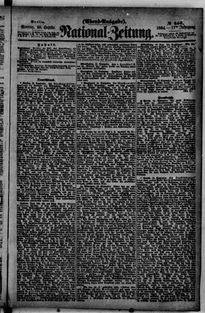 Nationalzeitung vom 26.09.1864