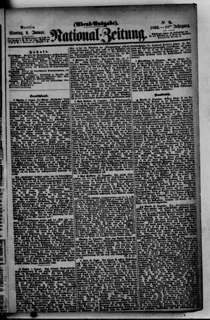 Nationalzeitung vom 02.01.1865