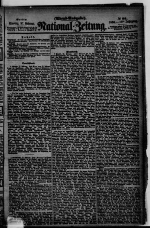 Nationalzeitung vom 27.02.1865