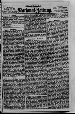 Nationalzeitung vom 11.07.1865