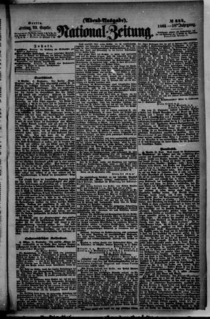Nationalzeitung vom 22.09.1865