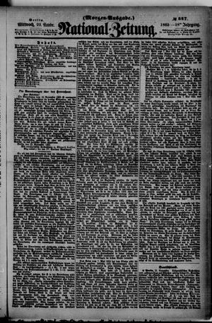 Nationalzeitung vom 22.11.1865