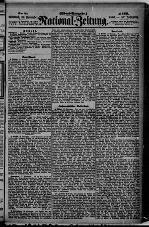 Nationalzeitung vom 29.11.1865