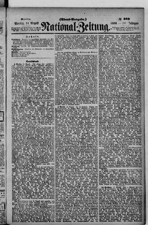 Nationalzeitung vom 13.08.1866