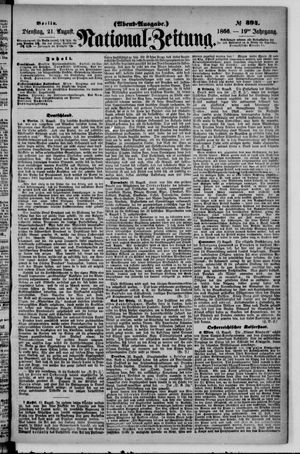 Nationalzeitung vom 21.08.1866