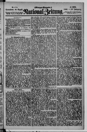 Nationalzeitung vom 25.08.1866