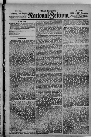 Nationalzeitung vom 28.08.1866