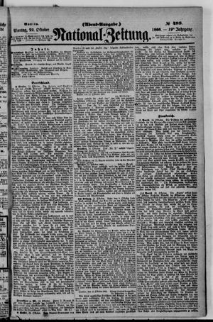 Nationalzeitung vom 22.10.1866
