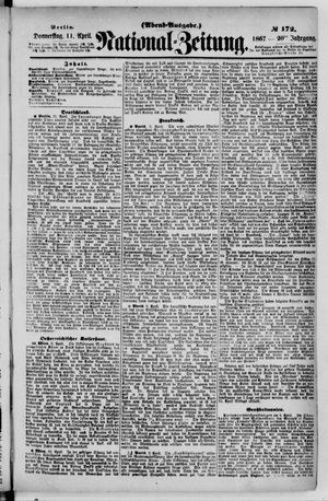 Nationalzeitung vom 11.04.1867