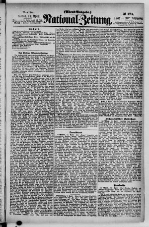Nationalzeitung vom 12.04.1867