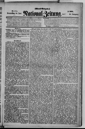 Nationalzeitung vom 20.06.1867