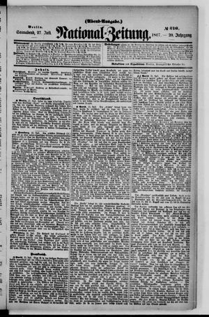 Nationalzeitung vom 27.07.1867