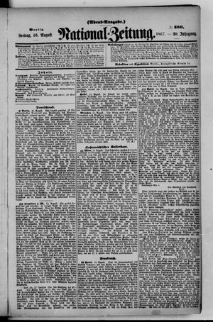 Nationalzeitung vom 16.08.1867
