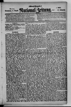 Nationalzeitung vom 17.08.1867