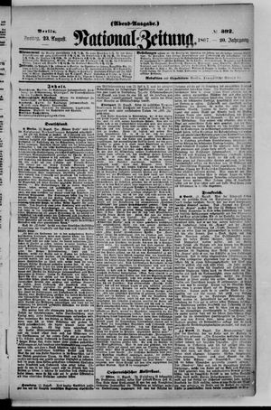 Nationalzeitung vom 23.08.1867