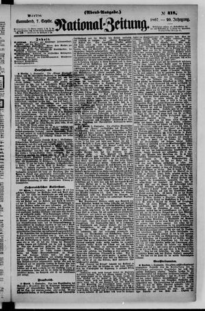 Nationalzeitung vom 07.09.1867