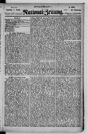 Nationalzeitung vom 17.11.1867