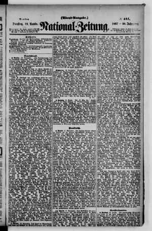 Nationalzeitung vom 19.11.1867
