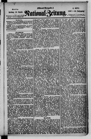 Nationalzeitung vom 22.11.1867