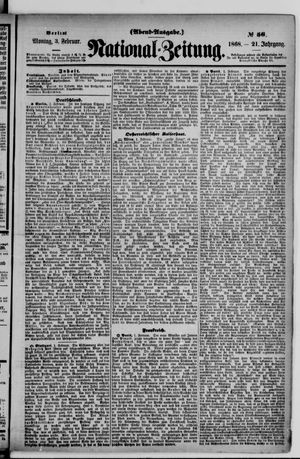 Nationalzeitung vom 03.02.1868