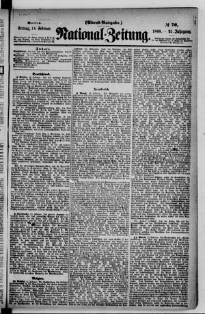 Nationalzeitung vom 14.02.1868