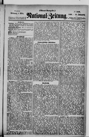 Nationalzeitung vom 04.03.1868