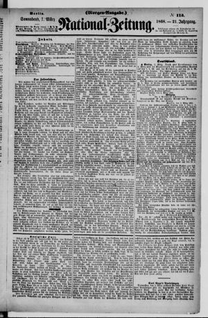 Nationalzeitung vom 07.03.1868