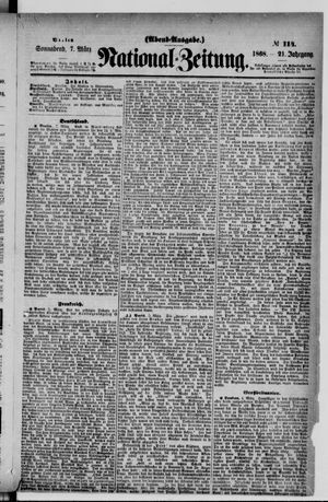Nationalzeitung vom 07.03.1868