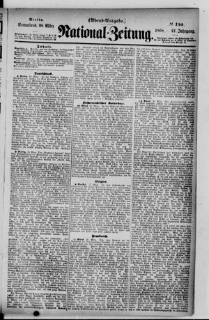 Nationalzeitung vom 28.03.1868