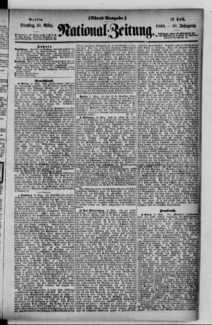 Nationalzeitung vom 31.03.1868