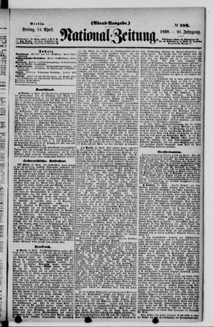 Nationalzeitung on Apr 24, 1868