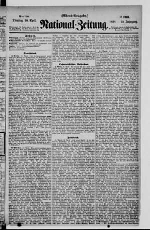 Nationalzeitung vom 28.04.1868