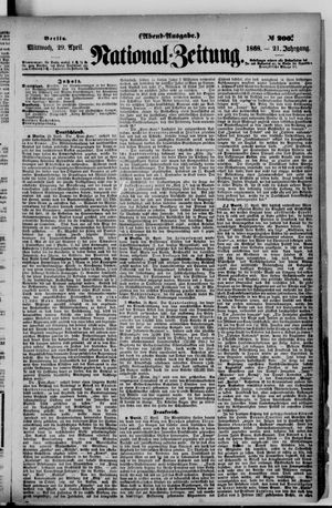 Nationalzeitung vom 29.04.1868