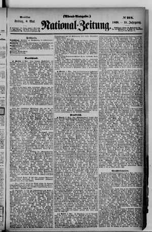 Nationalzeitung vom 08.05.1868