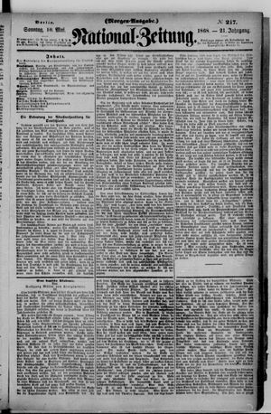 Nationalzeitung vom 10.05.1868