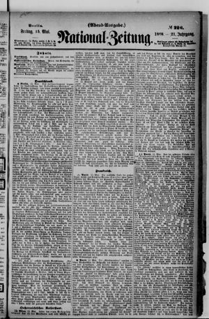 Nationalzeitung vom 15.05.1868