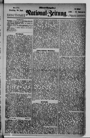 Nationalzeitung vom 30.06.1868