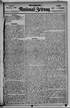Nationalzeitung vom 01.07.1868