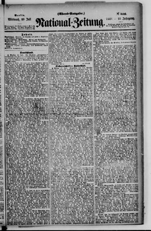 Nationalzeitung vom 29.07.1868
