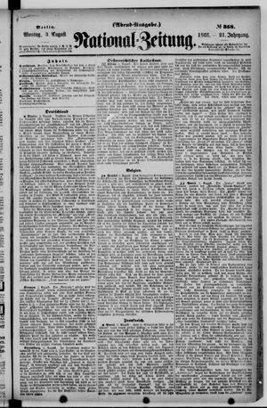 Nationalzeitung vom 03.08.1868
